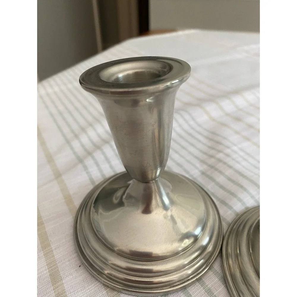 Pair of Reed & Barton Pewter Classically Designed Candlestick Holders P214 - Picture 2 of 10